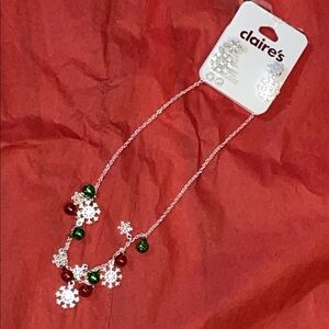 Claire's Snowflake Earrings and Necklace set